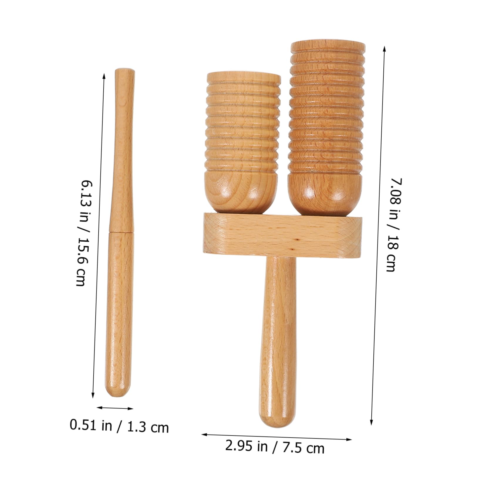 Totority Wooden Block Percussion Instrument Double Tone Mallet for Boys and Girls Boys and Girls Musical Instruments Beginner and Boys and Girls