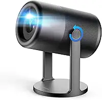 Mini Projetor Portatil 4K 1080P Full HD, 5G Wifi 6 BT 5.0 Android 11, LED Projector 10000 Lumens Auto de Correcção Trapezóide Horizontal, 180°Girável Projector com Base, bettdow AC1042, Cinza