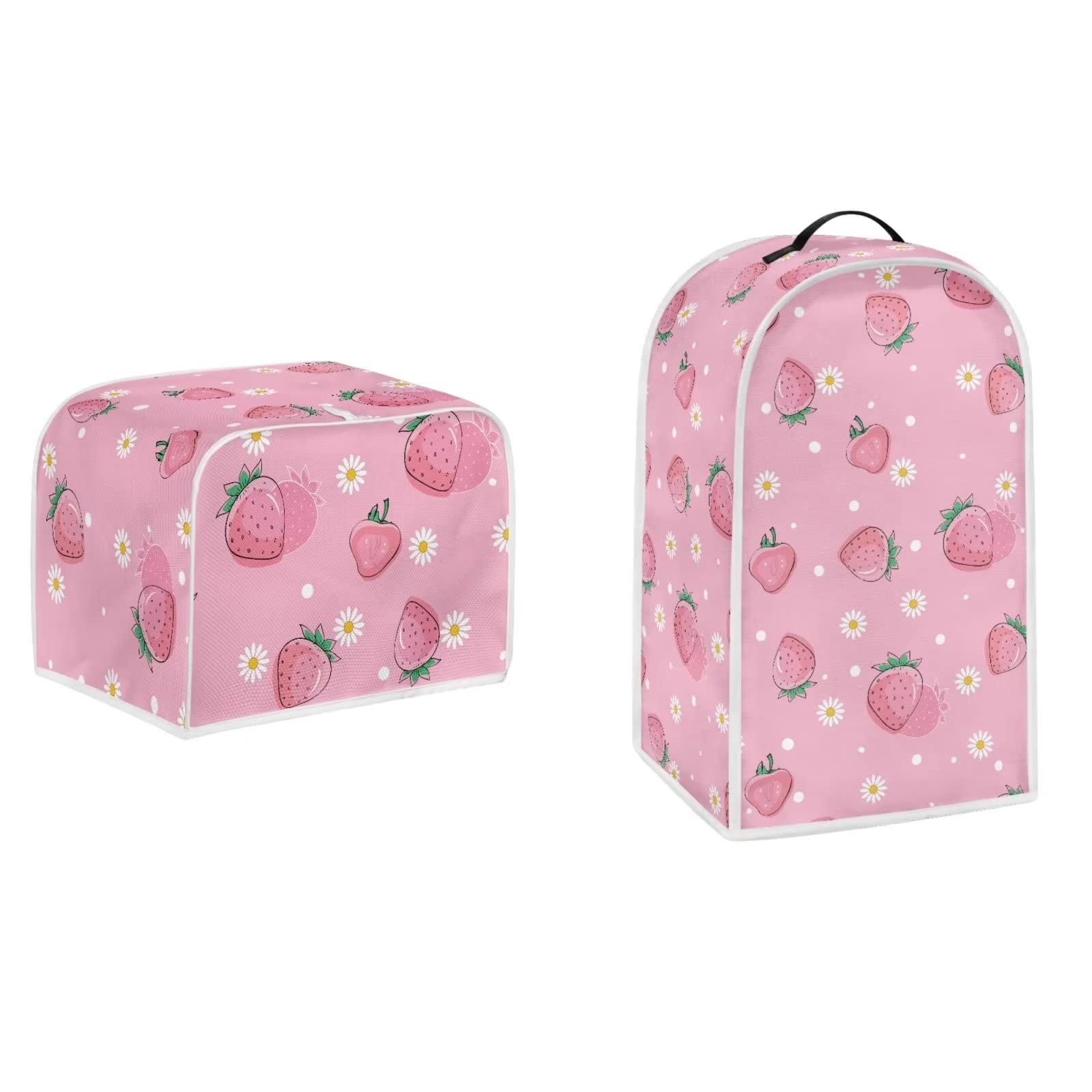 UNICEU Daisy Floral Strawberry Kitchen Small Appliance Dust Cover Durable Waterpoof Blender Mixer Cover & Toaster Cover Anti Fingerprint Protector