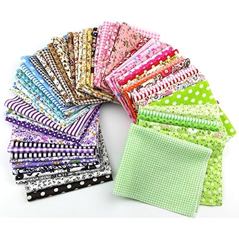 RayLineDo 15pcs 20 * 25cm Fabric Patchwork Craft Cotton Material Mixed Squares Bundle THIN Fabric Cover