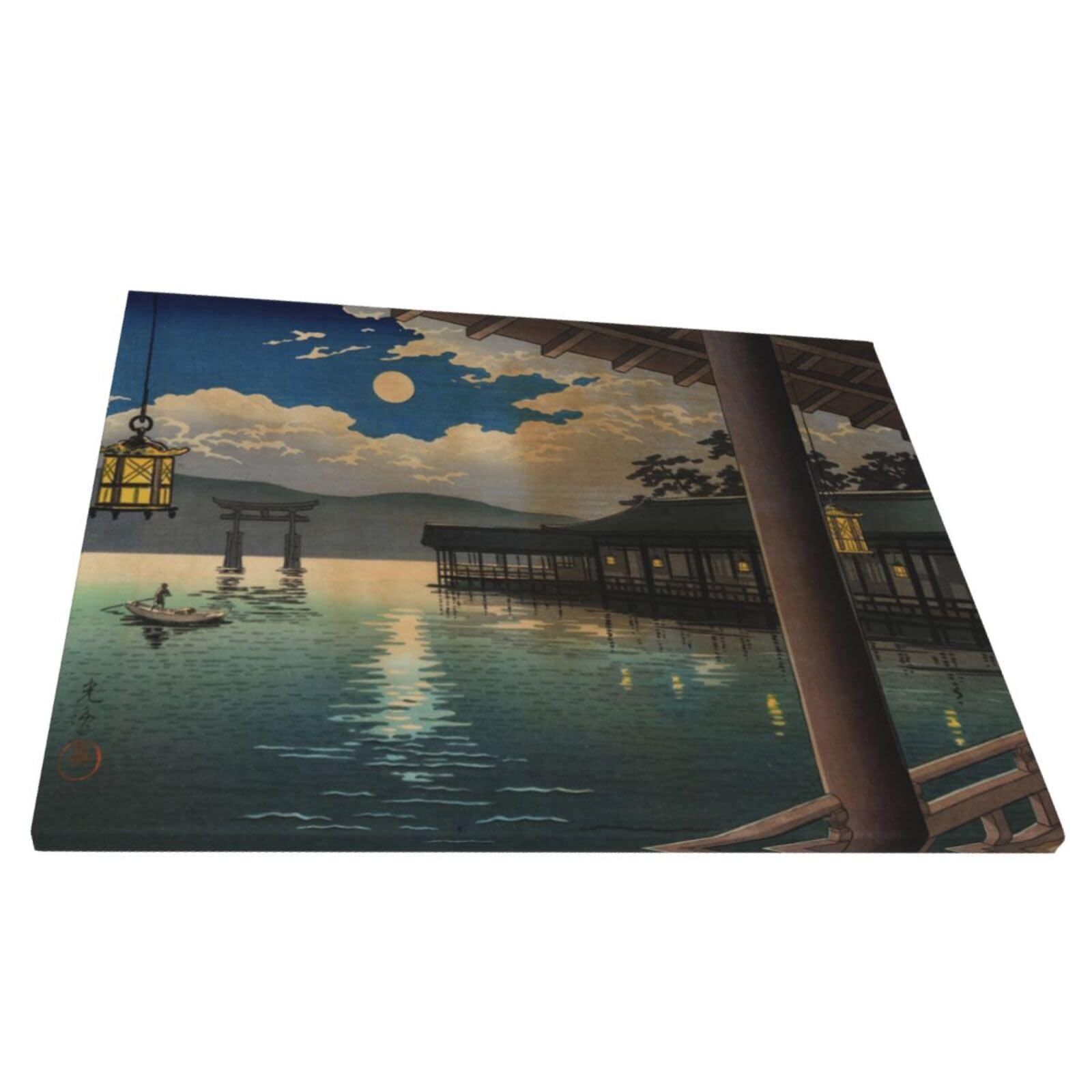 Amazon.co.jp: アートパネル 土屋光逸 夏の月 宮島 世界の名画