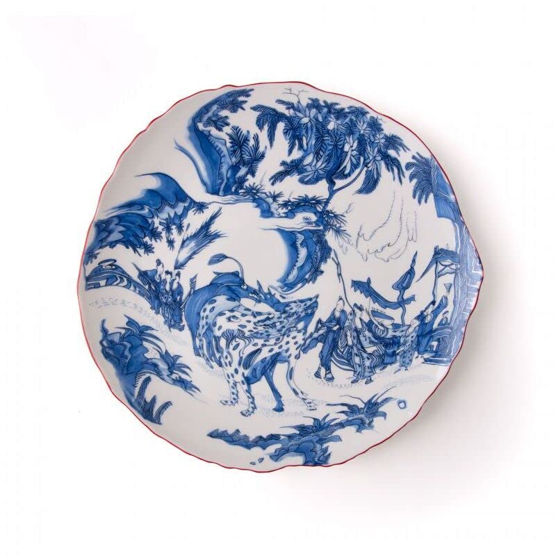 Seletti Piatto Piano Classic on Acid assiette bleue pour table créative