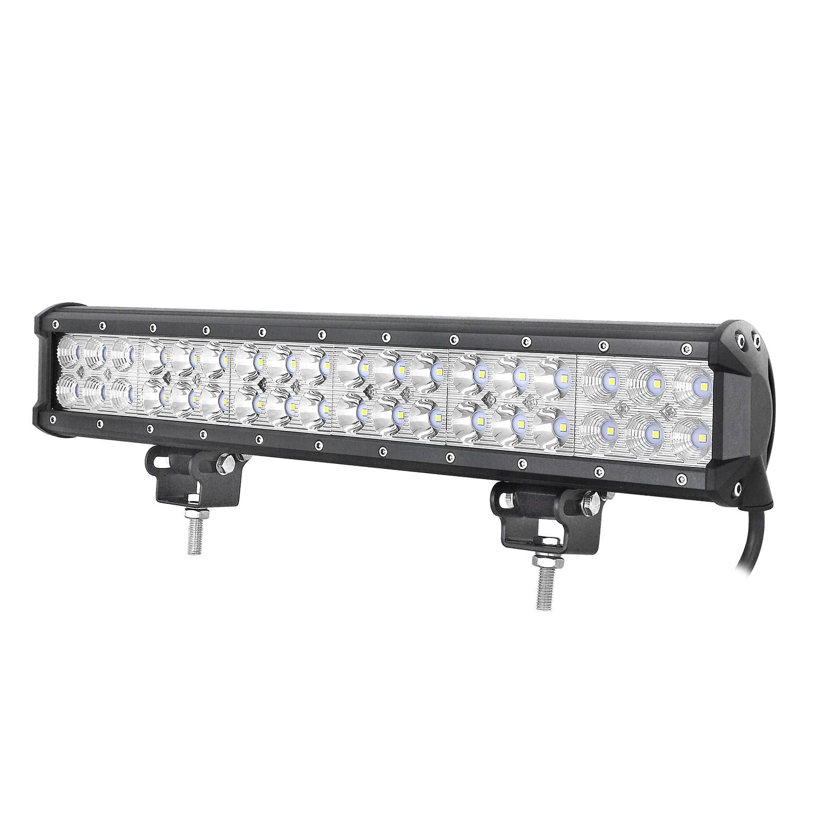 PICAA Barra de luces LED 17 pulgadas 45CM 108W 12V Barra de Luz Led Combo de Inundación LED para Todo Terreno Luces de Conducción Faros Antiniebla LED Iluminación para Offroad 4X4 coche