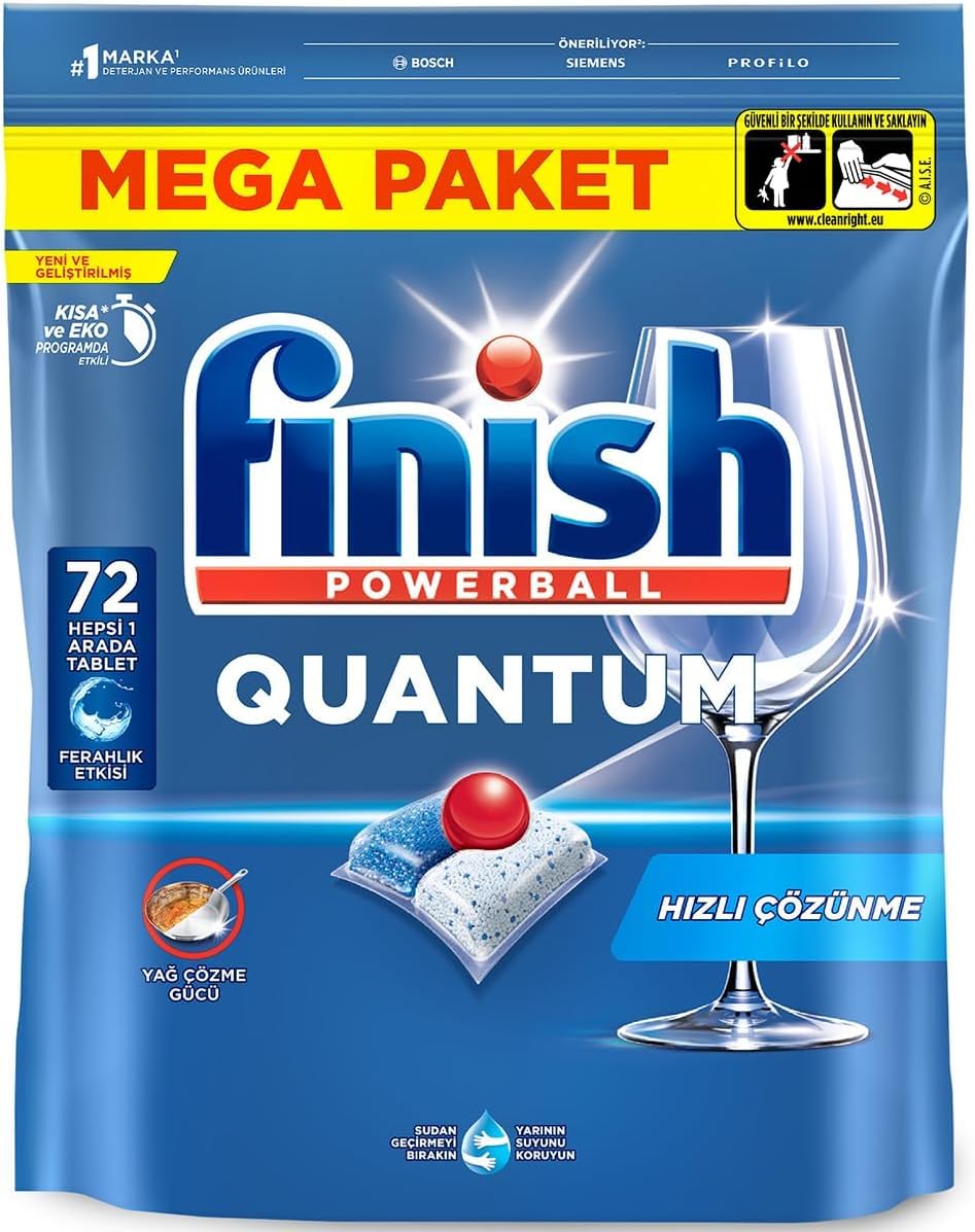 Finish Powerball Quantum Hepsi Bir Arada 72'li Bulaşık Deterjanı