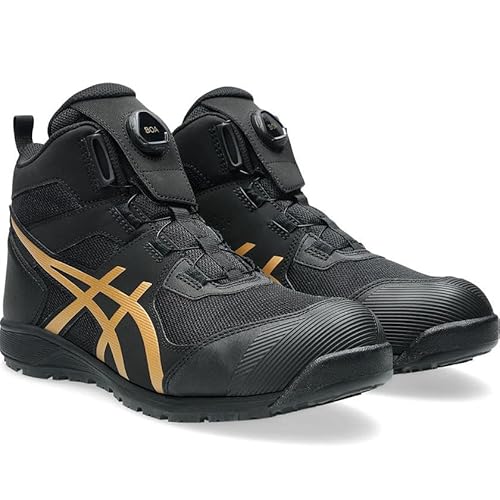 [�A�V�b�N�X] working ���[�L���O ���S�C/��ƌC �E�B���W���u CP214 BOA JSAA A���c �ϊ��\�[�� fuzeGEL���� �����Y �u���b�N/�s���A�S�[���h 25.5cm