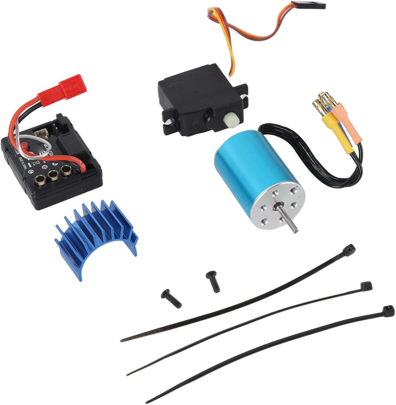 Cryfokt RC Servo Brushless Motor, DC5.5-9V Electronic Speed Controller 1/16 RC Car Brushless Motor with Heat Sink for SG1607 for SG1603