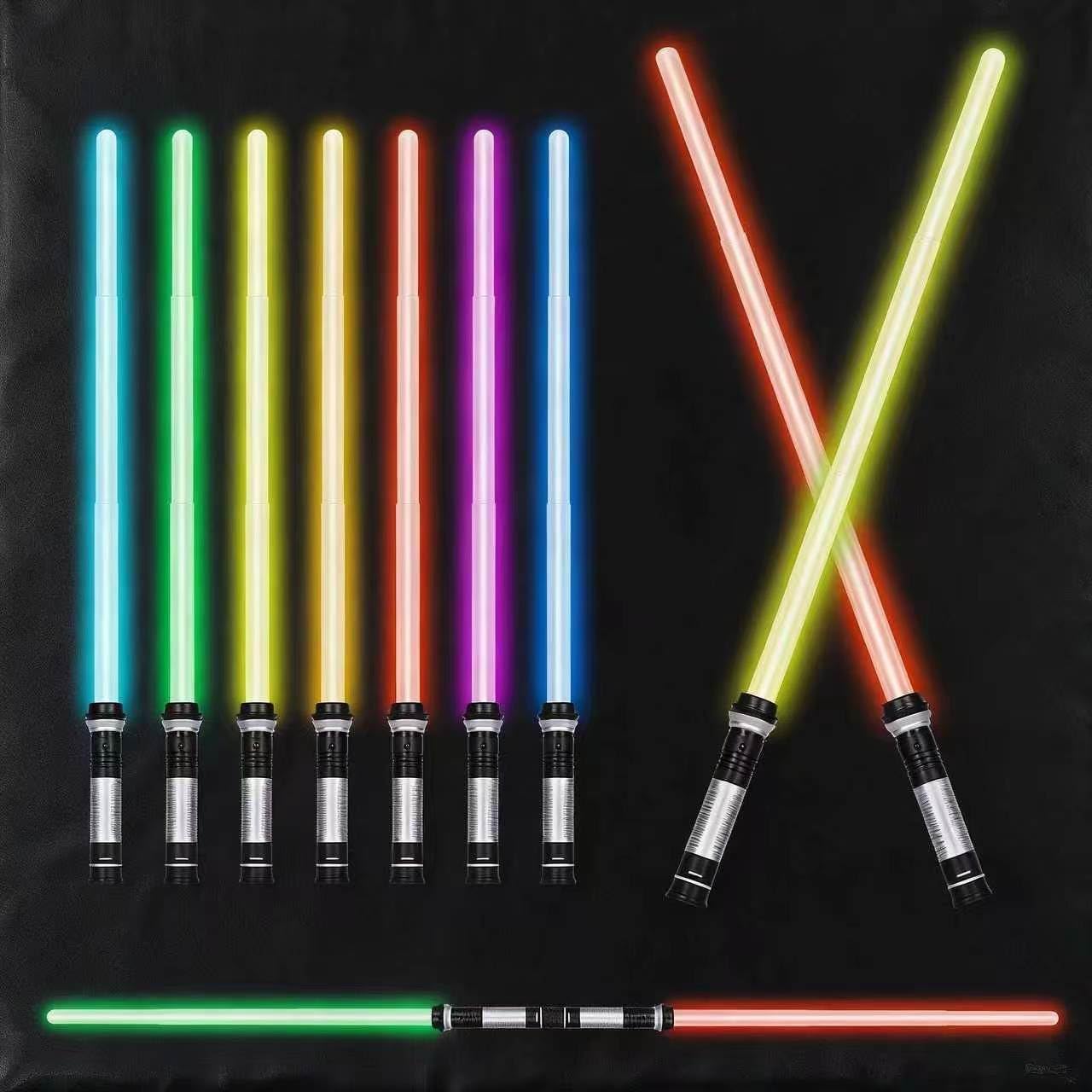 2Pcs Light Up Saber 7 Colors Changing Light Saber for Roleplay Halloween