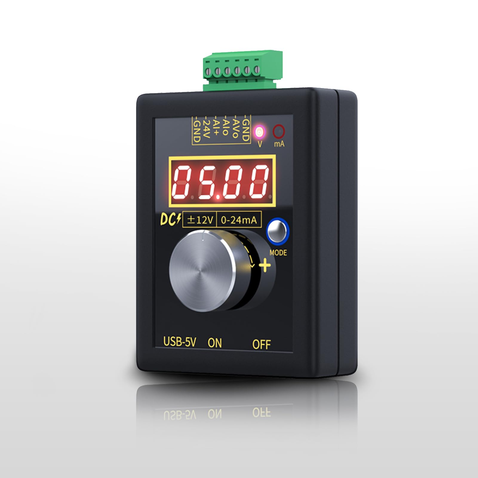 DEWIN Générateur de Signal, Générateur de Signal de Tension Analogique Portatif de Haute Précision SG-002 Transmetteur de Courant 0-22mA 0-10V