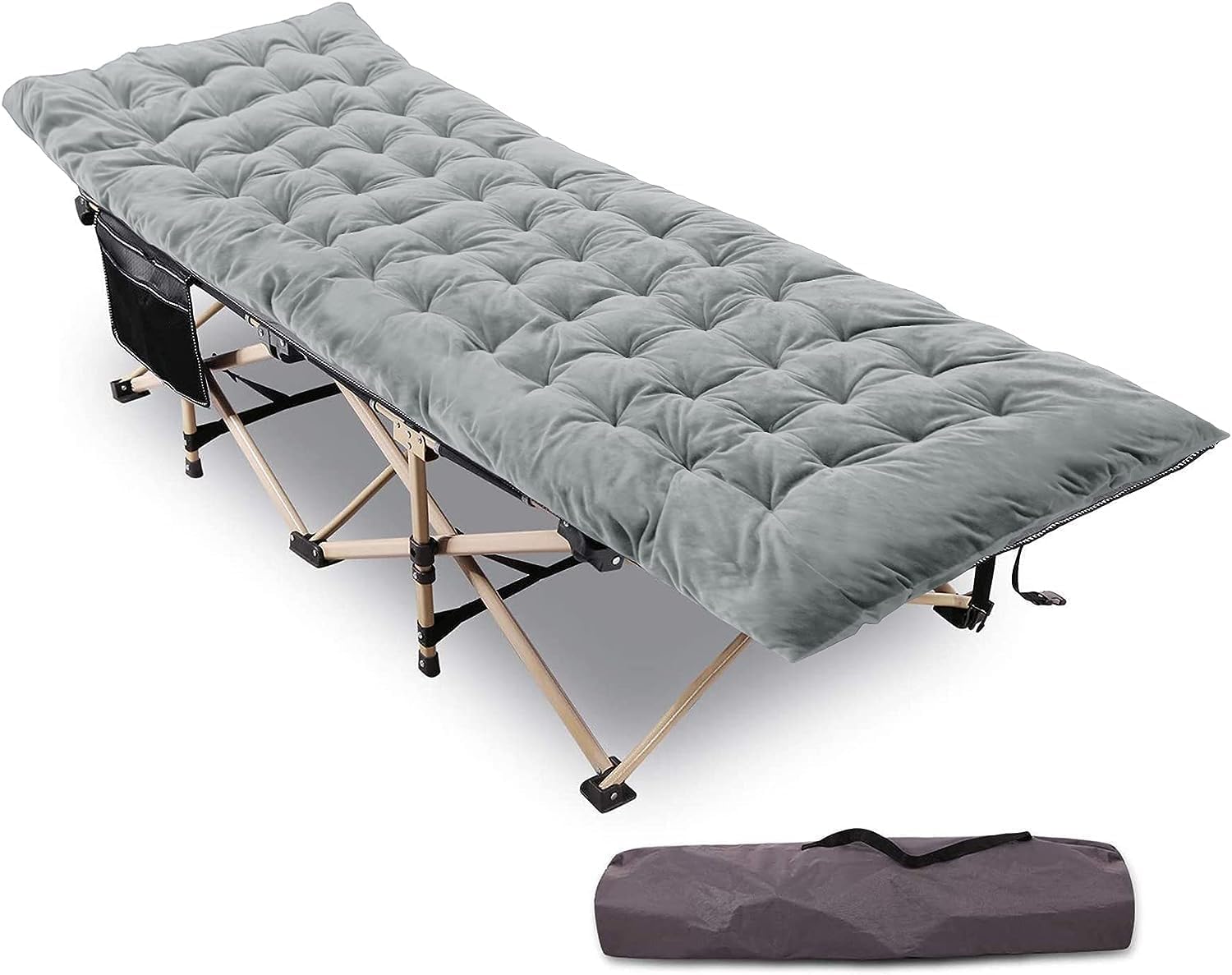 REDCAMP Folding Camping Cot with Mattress Pad for Adults, Heavy Duty