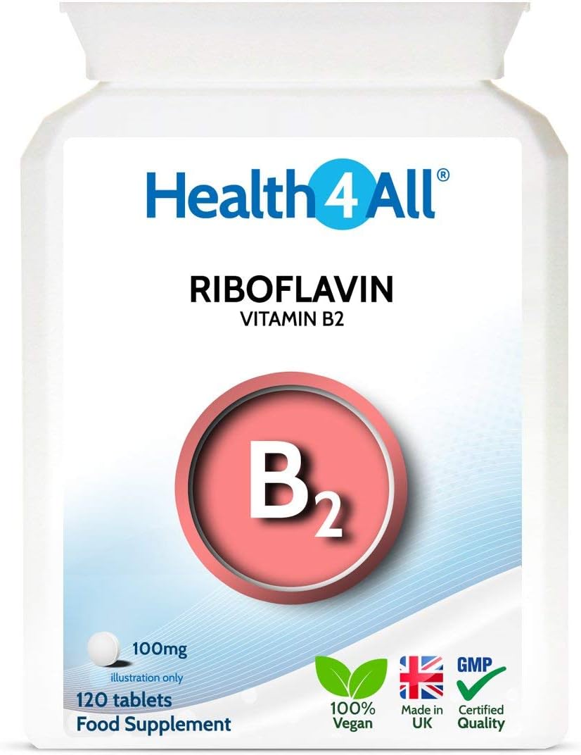 Vitamin B2 Riboflavin 100mg 120 Tablets . Migraine Support, Stress and