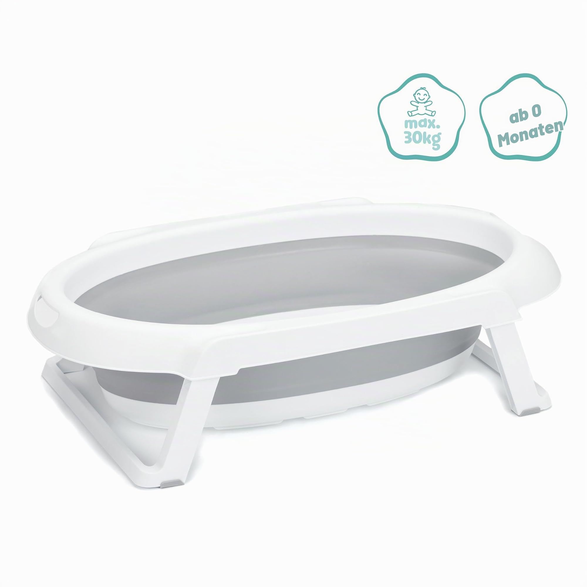 Fillikid Faltbadewanne Stand Exklusiv, mit Gestell | Praktische, platzsparende Babybadewanne mit stabilem Standgestell