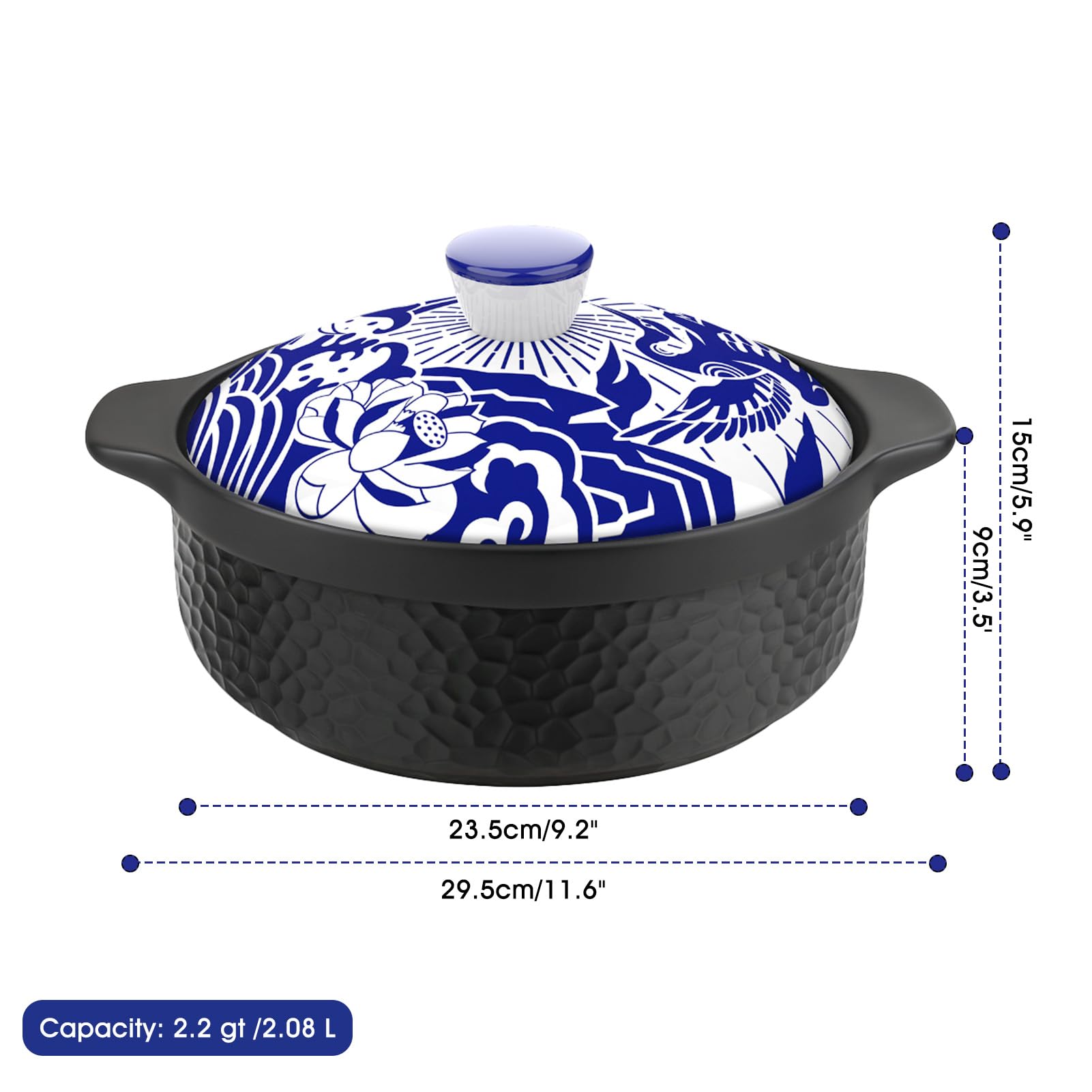 Argile robuste – Remplace à la fois un four hollandais et une marmite (2,2 litres)