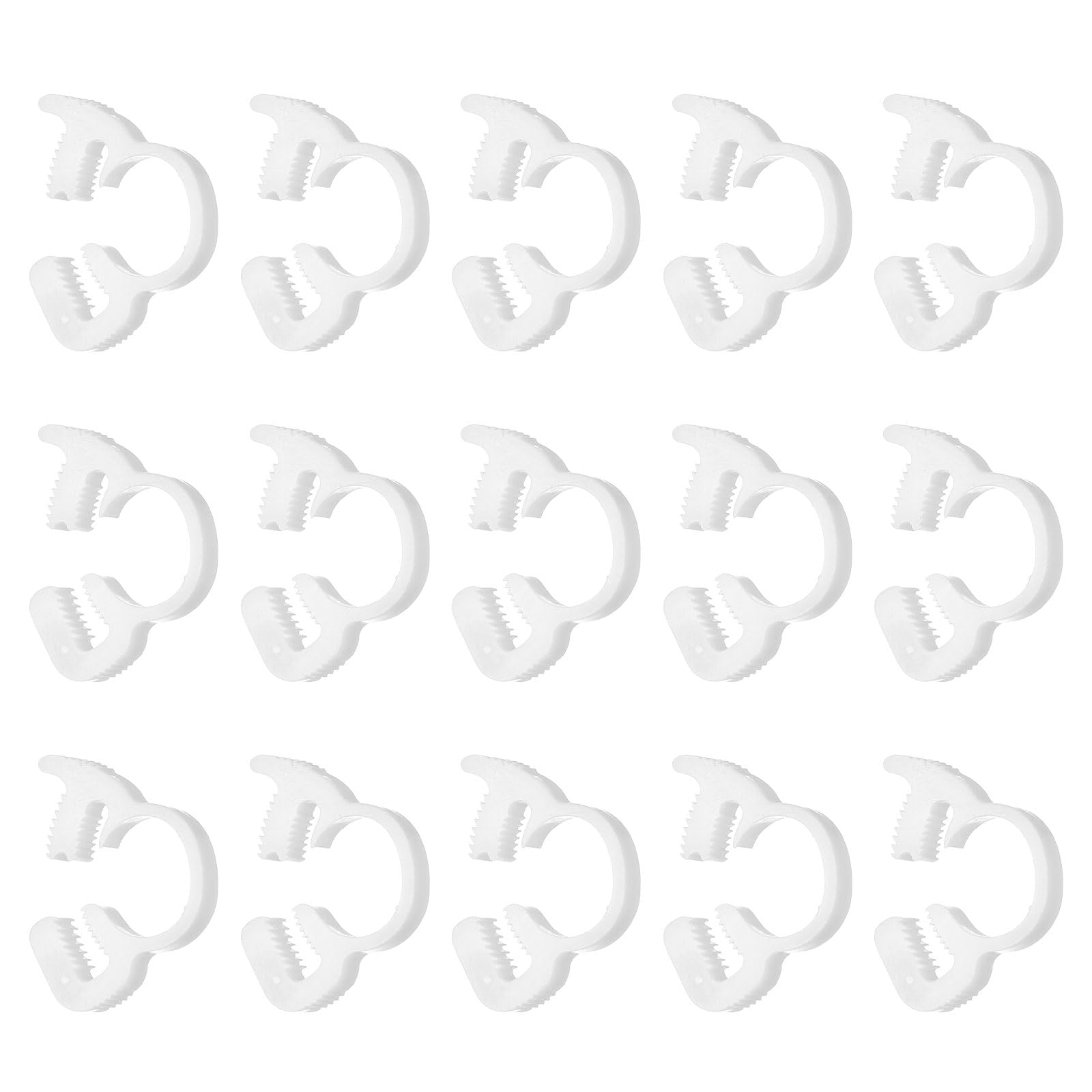 sourcing map 15pcs Double Snap Grip 8.1-10mm Plastic Hose Clamps