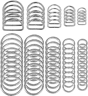 SENHAI 50 Pcs Assorted Sliver O Ring & 20 Pcs Multi-Purpose Metal D Ring for Hardware Craft Sewing Projects Handmade DIY Accessories