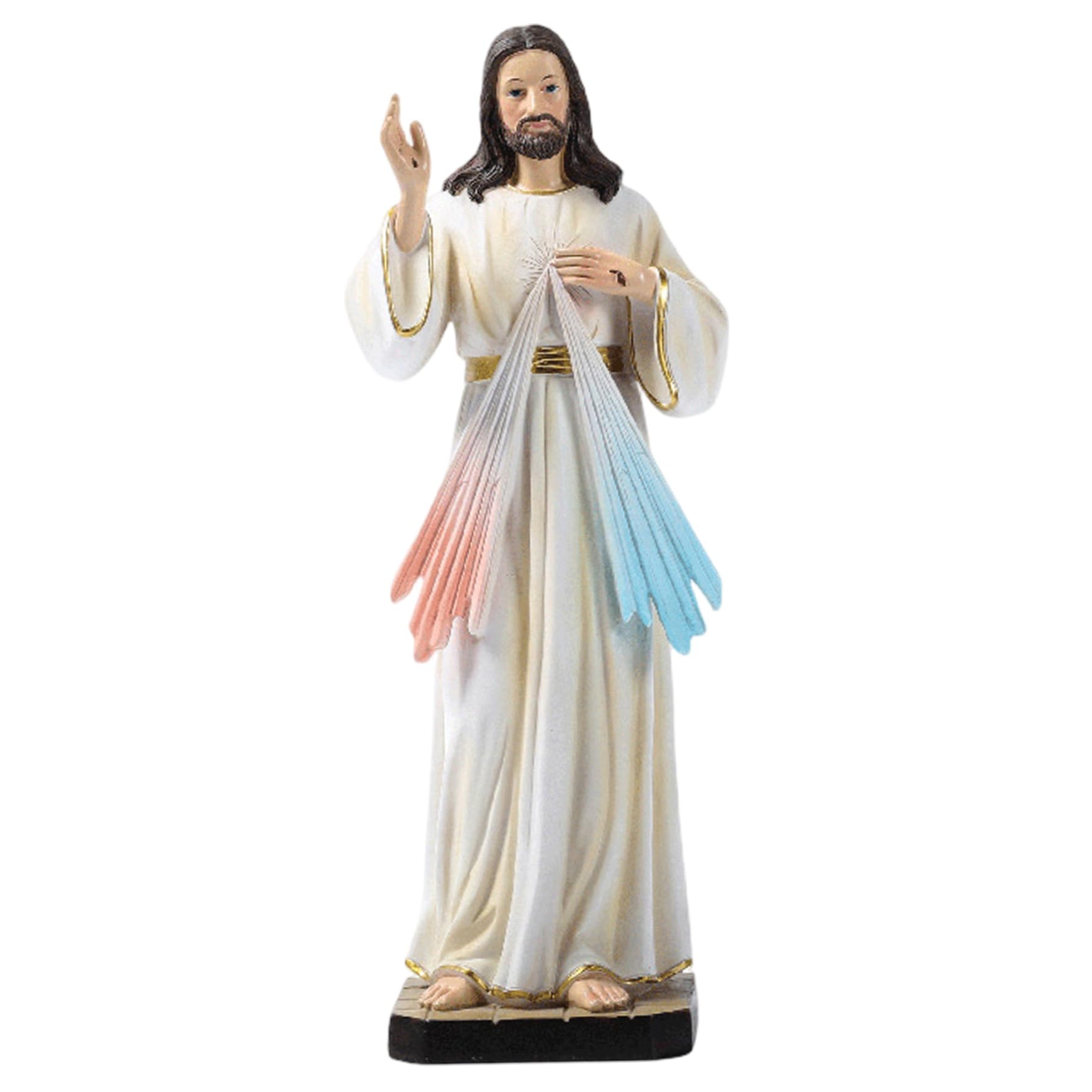 Veesper Jesus Statue Resin 3.5x3.5x11.6in Religious Catholic Figurine Decorative Christian Sculpture for Christmas Desk Altar Prayer Home Decor