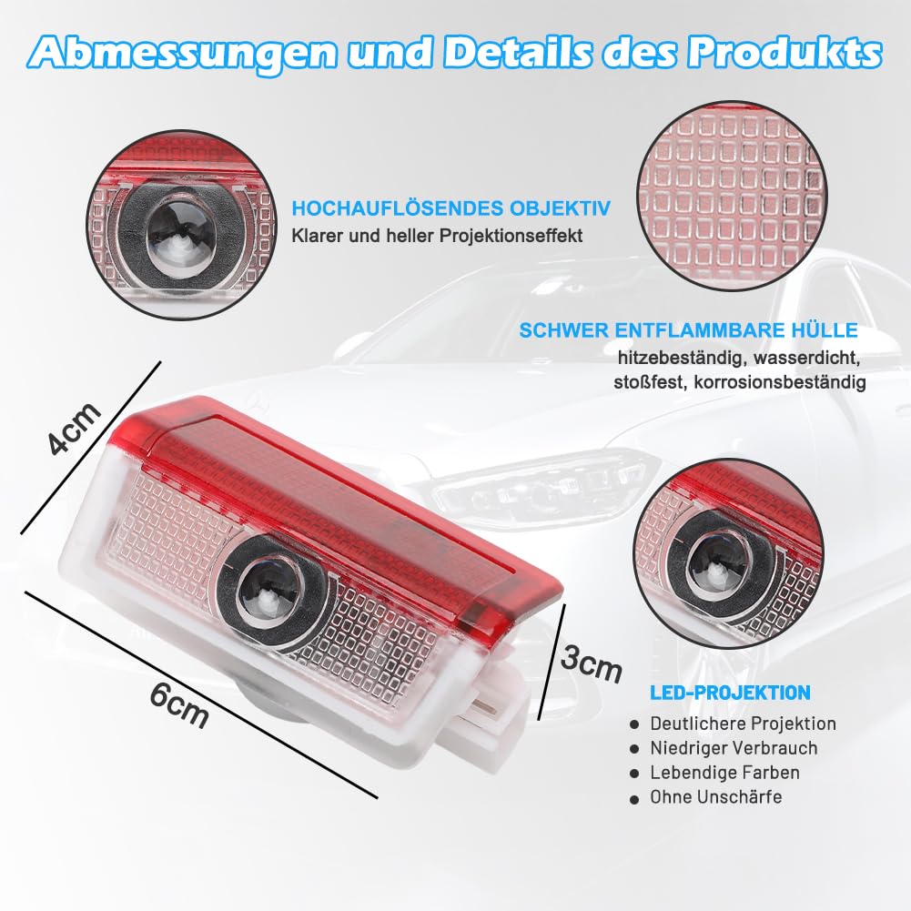 4 unidades compatibles con la puerta del coche LED proyector logo iluminación bajo el suelo coche bienvenida luz LED iluminación puerta logo proyector accesorios para A B C E M G AMG er W166 W176 W205