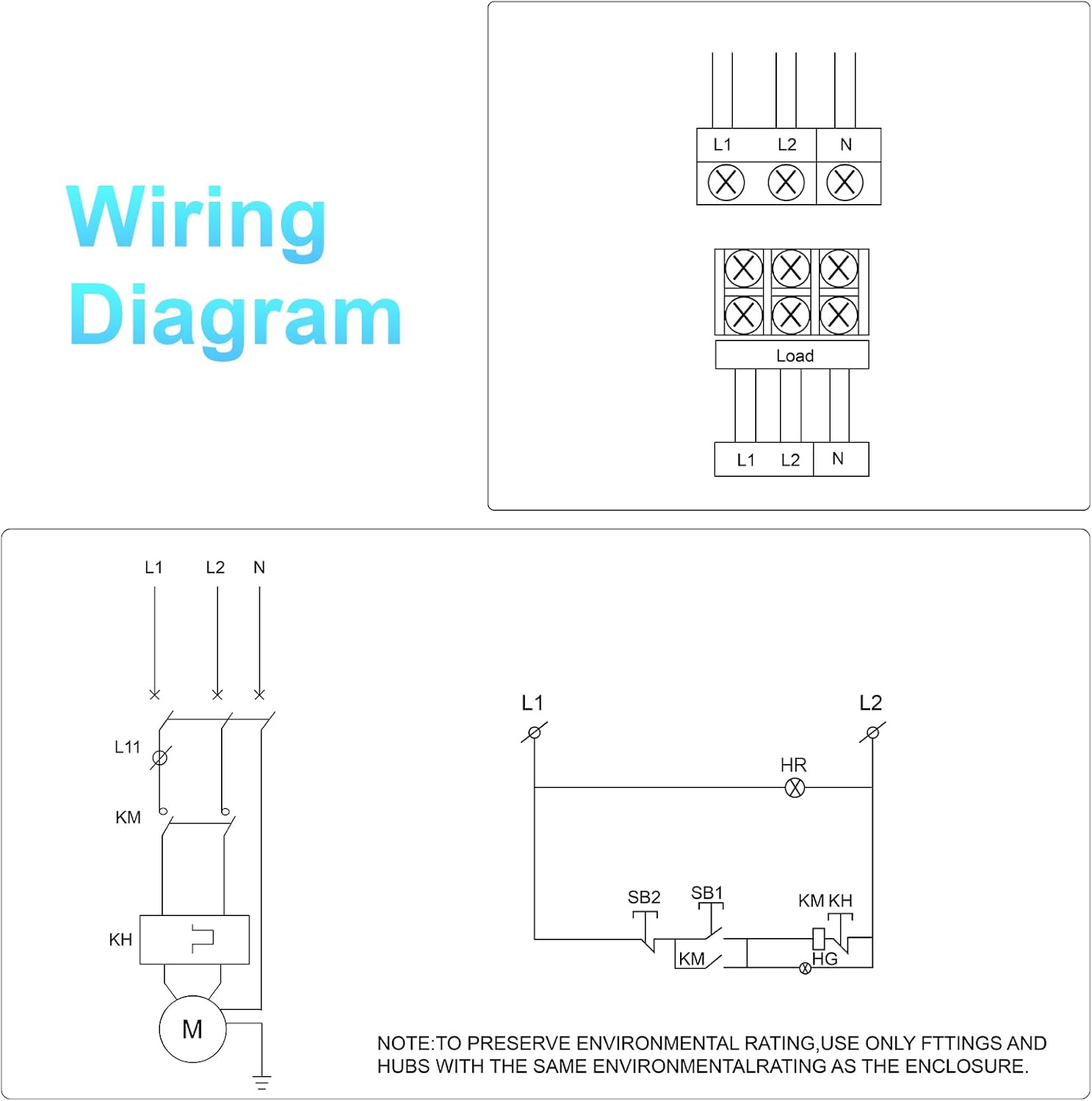 Motor Control Box, with AC Contactor, 220V 2HP Single-Phase Multifunction Controller for Motor, Refrigeration, Water Pumps, and Fan