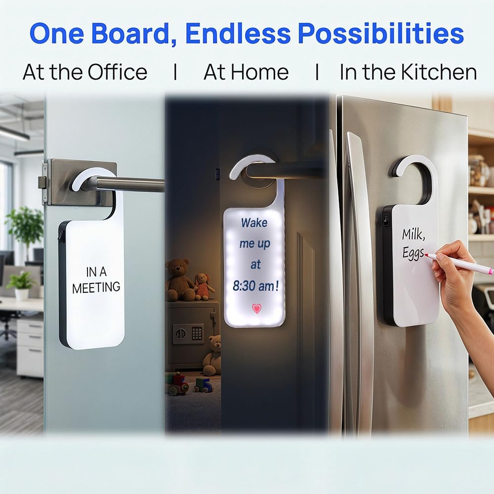 Amazon.com : LED Light Up Door Hanger Whiteboard with 9 Dry Erase