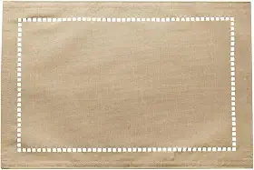 LYOR - Lugar Americano de Poliéster e Linho Lévis Bege 45cm x 30cm