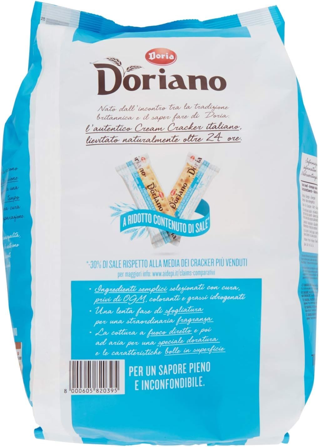 Doria Doriano Crackers a basso contenuto di sale, sin granos de sal, galletas saladas, 12 x 700 g + polpa italiana gourmet 400 g