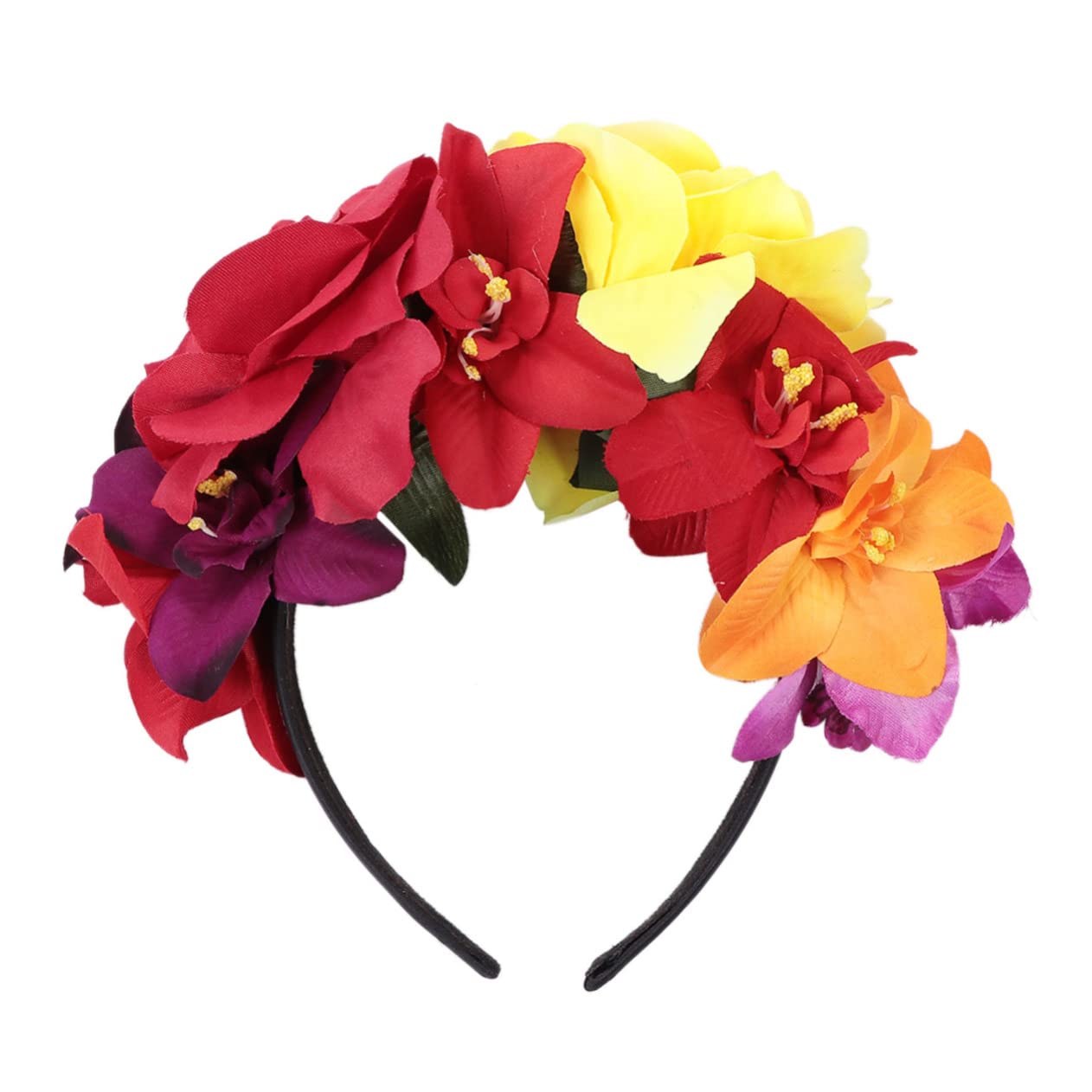 Diadema Flores de Rosa para Halloween y Fiestas, Azul