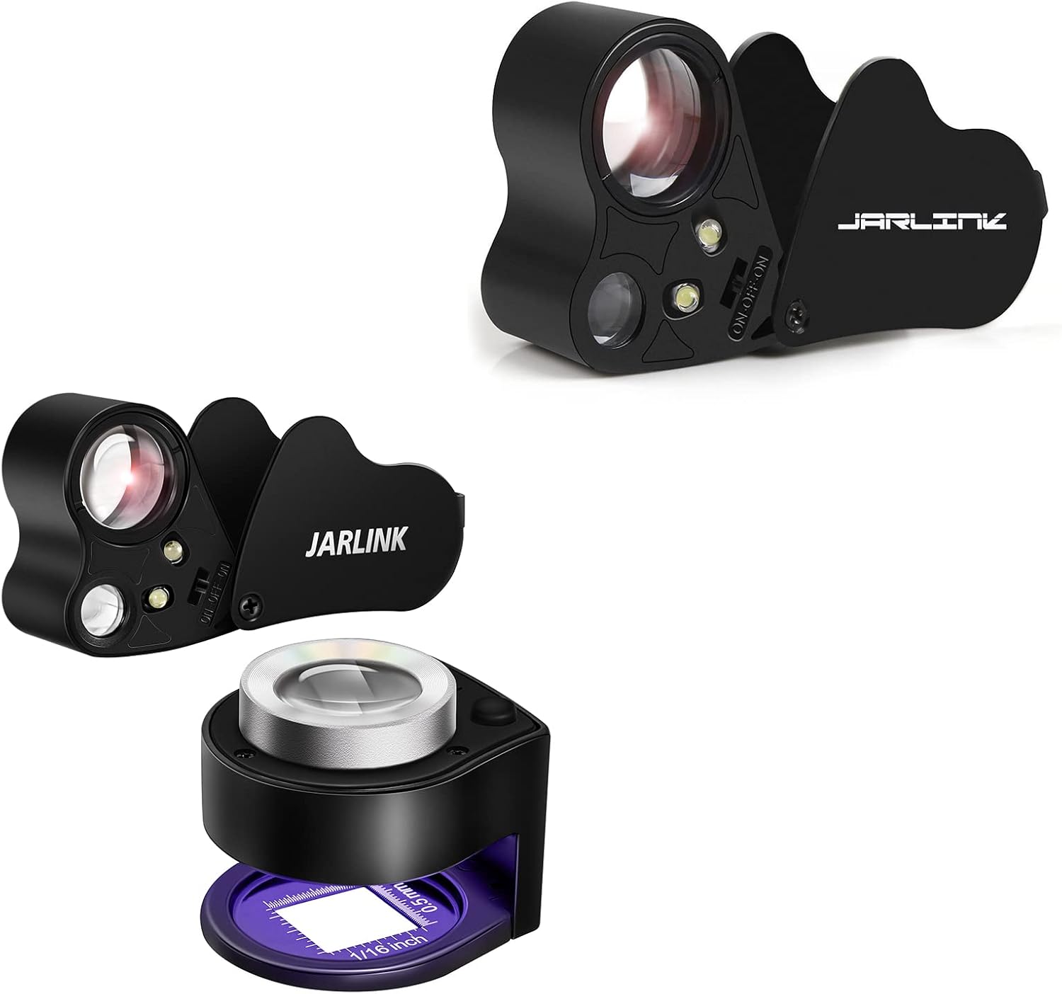 JARLINK Jewelers Loupe Magnifier Bundle with 30X Jewelers