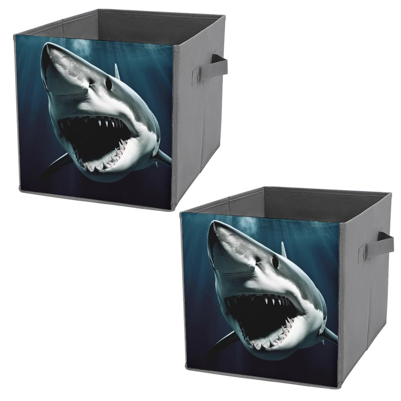 NONHAI Collapsible Storage Bins with Dual Handles Fabric Storage Basket Foldable Cubes Organizer Baskets Shark Storage Boxes for Organizing Clothing Cube Storage Organizer Bins