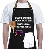 REHAVE Funny Gift for Men, Women, Dad, Anniversary, Christmas Gifts for Husband, Boyfriend, Brother, Uncle, Unique Birthday Grilling Gift, Father's Day Gifts from Daughter Son – BBQ Cooking Chef Apron