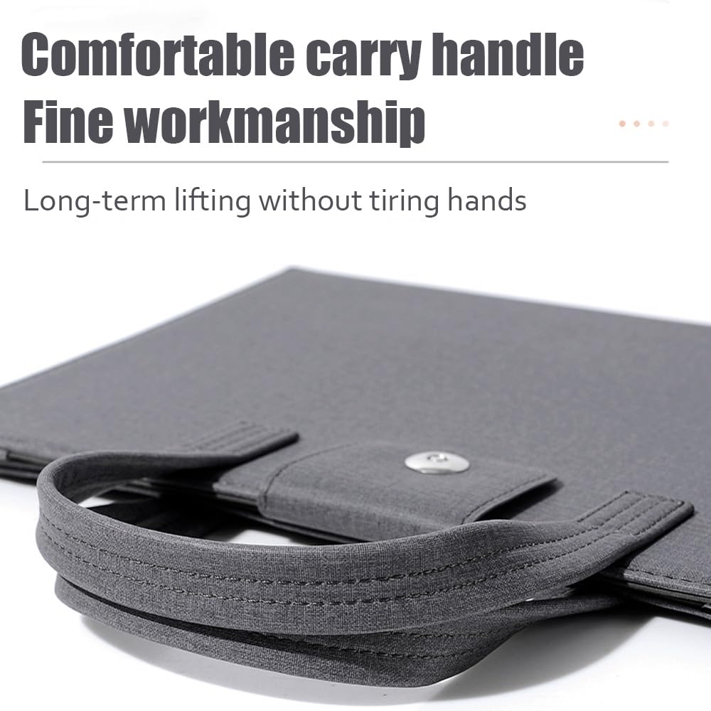 Skórzana torba na laptopa, torba do pracy biznesowej, torba na ramię na komputer, na MacBooka Pro Air, szara (gray D)