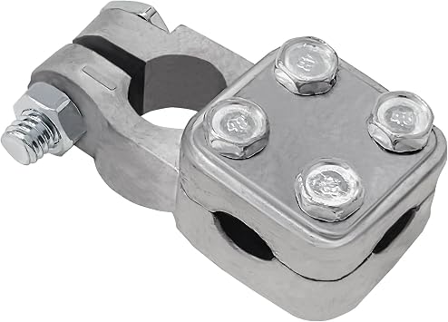 Three-Way Military Heavy Duty Truck Negative Battery Terminal No-Crimp | Positive Lead Battery Terminals for diesel truck, boat, car, RV, pickup, forklift vehicles 2-4/0 Ga. 1 per pack