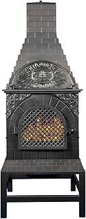 The Blue Rooster Casita Grill Chiminea Outdoor Fireplace Wood Burning Firepit and Pizza Oven