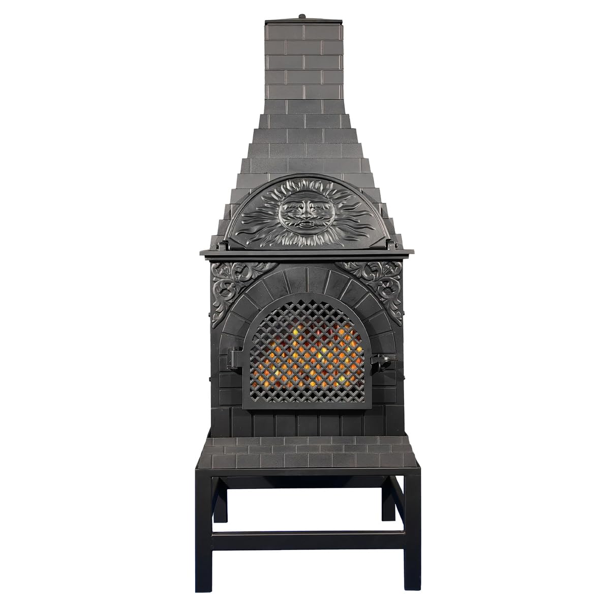 The Blue Rooster Casita Grill Chiminea Outdoor Fireplace Wood Burning Firepit and Pizza Oven
