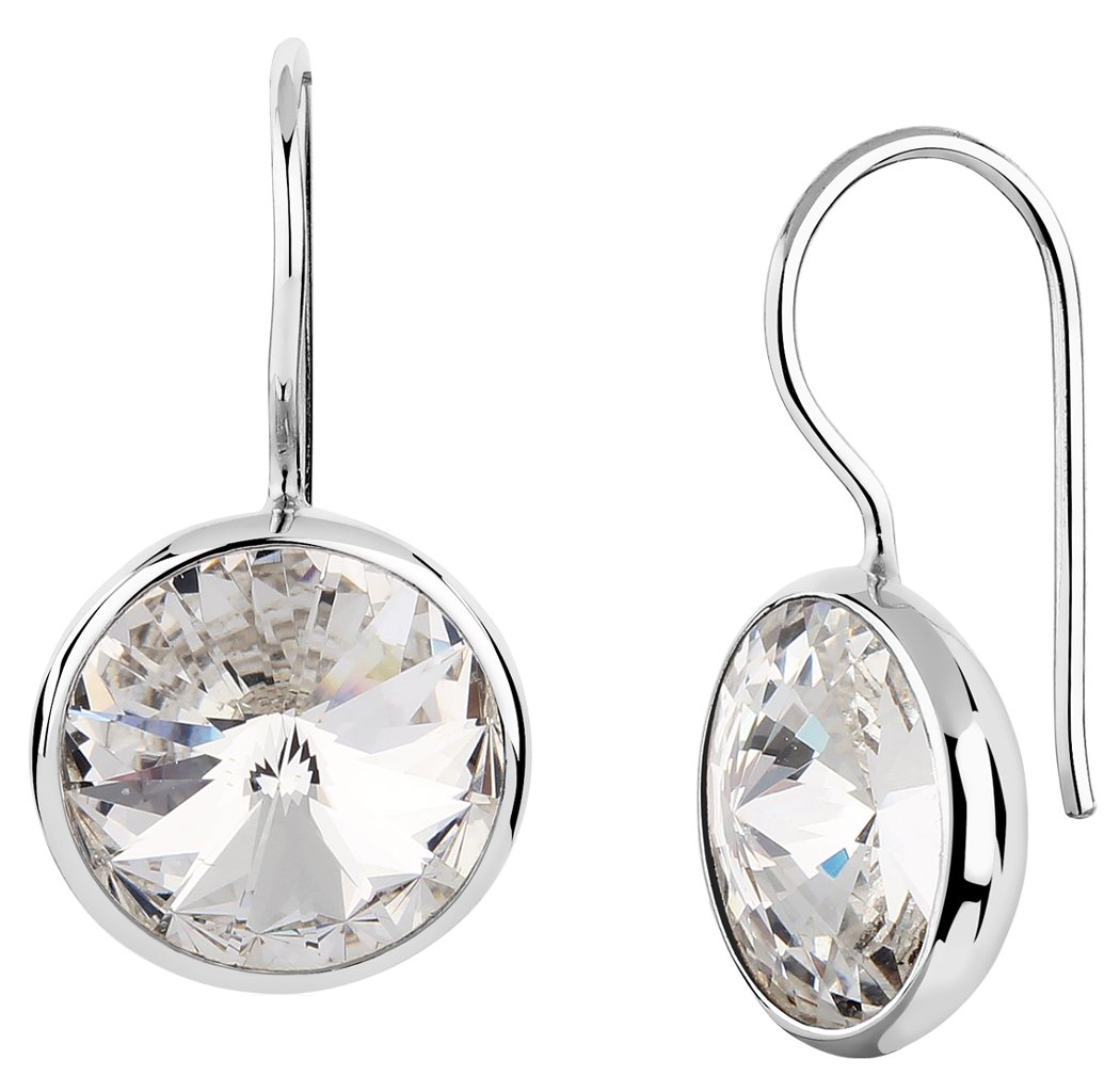 Nenalina Ohrringe Silber 925 Damen Ohrhänger mit Glas Kristall Rivoli 12mm