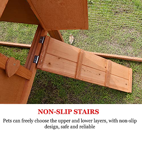 Outdoor Hühnerstall, wetterfester Hühnerhaus aus Holz, Hühnerkäfig mit Sandasphaltdach, verzinktes Gitter und Tablett… – Bild 5