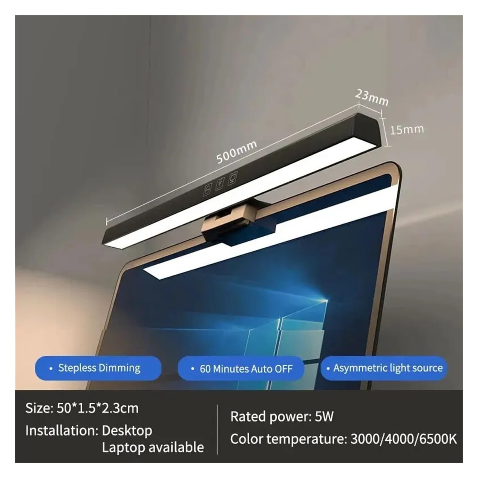 LED lampe de bureau moniteur barre lumineuse PC ordinateur réglable écran lumière 33 cm 50 cm bureau étude lecture lampe de Table suspendue alimenté par USB