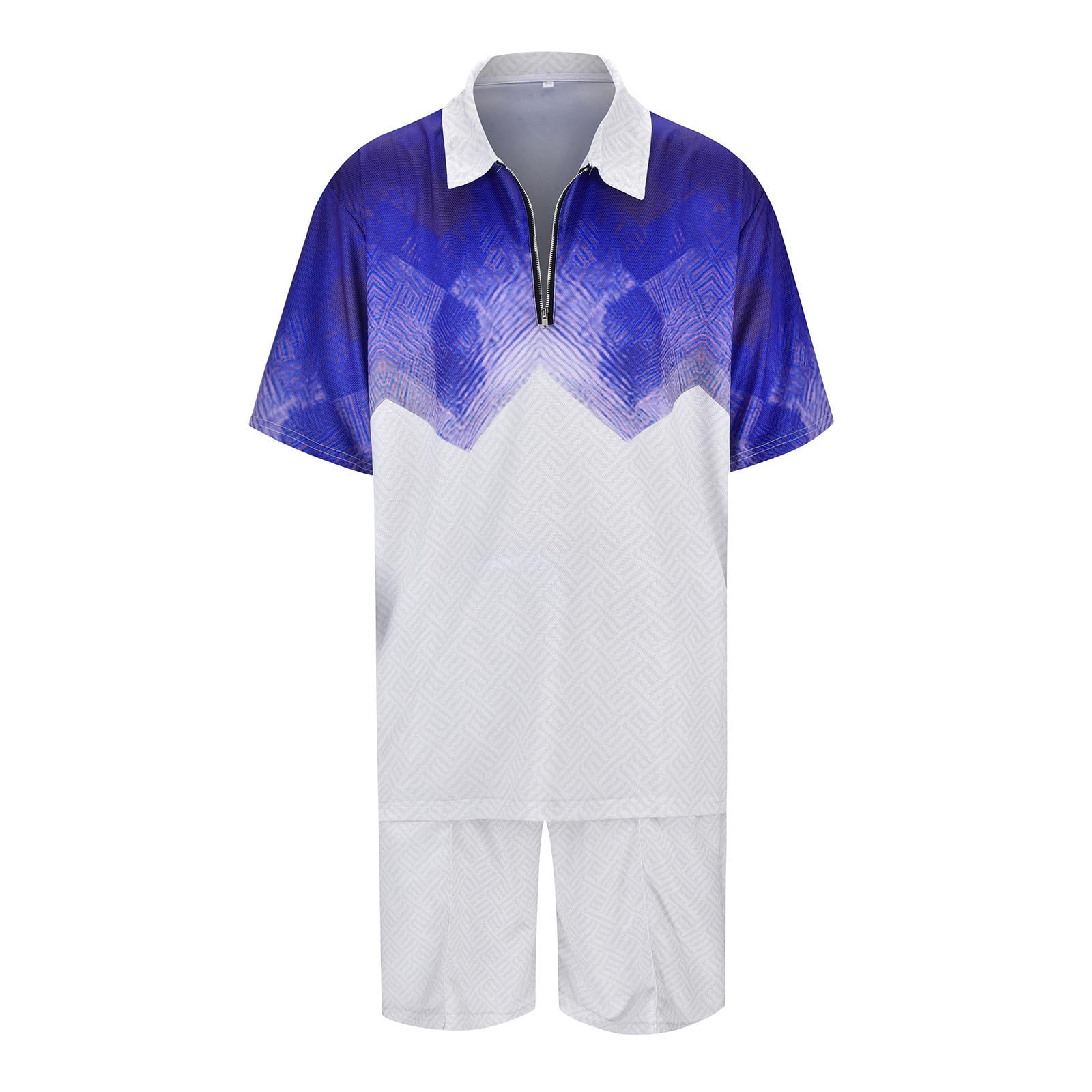 Herren Trainingsanzug Set 2-teilige Sommershirts Polo Shirt Anzugshorts Gedruckte Freizeitanzug Sportstyle Joggeranzug Gym Laufshirts Casual Sportshorts Sweat Streetwear für Outdoor