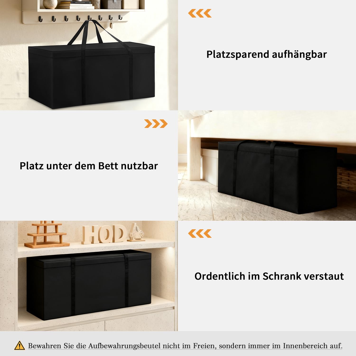 Dokon Aufbewahrungstasche Gartenauflagen Wasserdicht Weihnachtsbaum Aufbewahrung Robustes Oxford-Gewebe Auflagentasche Gartenpolster, Schutzhülle für Polsterauflagen (80x80x60cm) - Schwarz