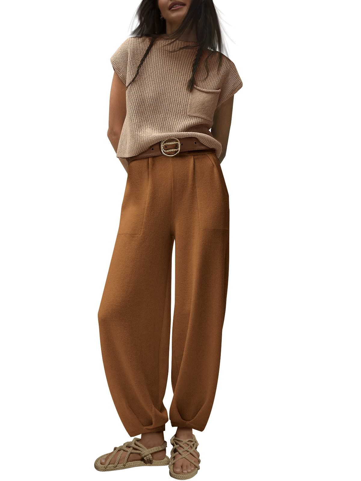 LILLUSORY2 Piece Knit Sets For Women Trendy Sweatsuit Sets