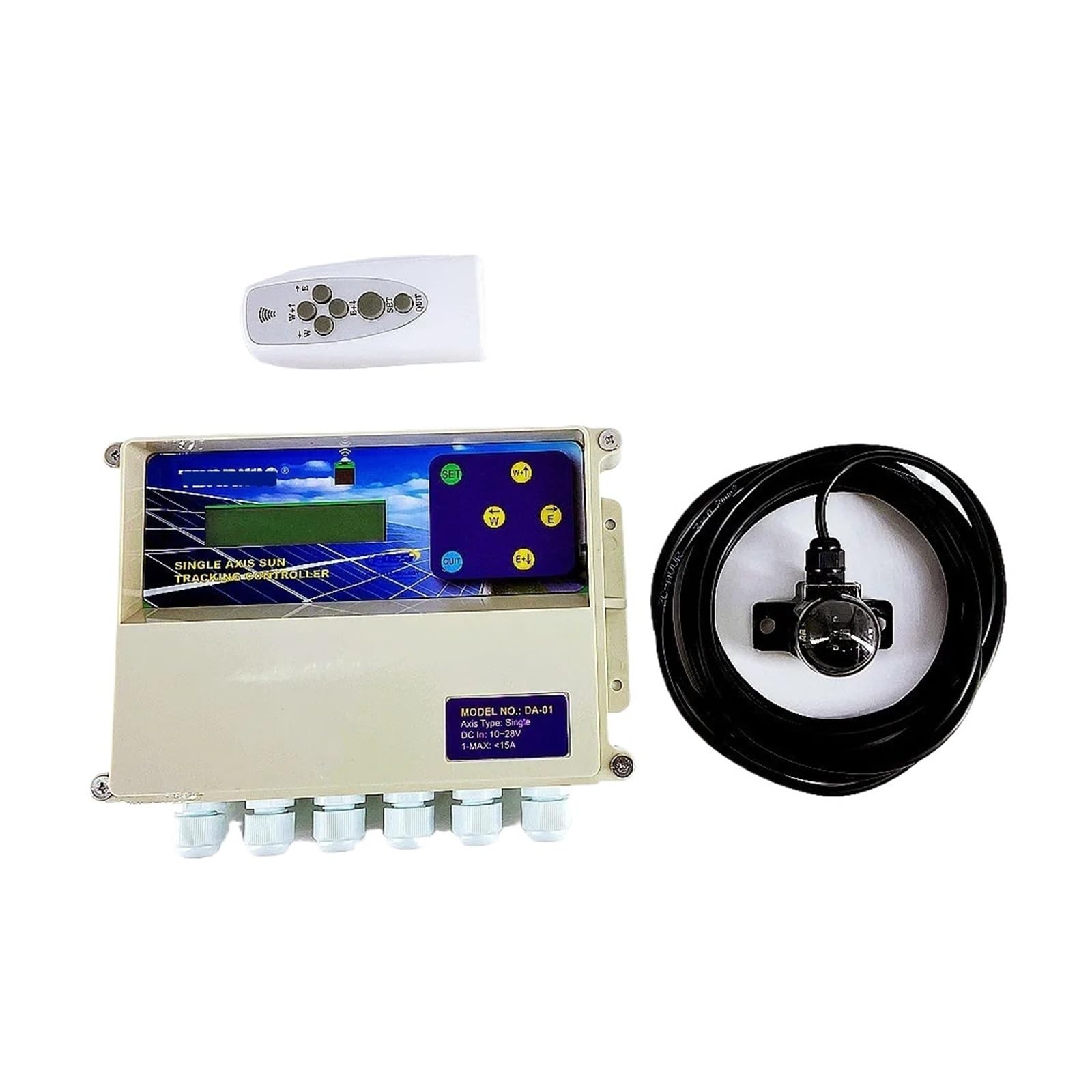 Seguidor solar de un solo eje de 12 V/24 V, controlador automático de seguimiento solar de un solo eje, máx. 15 A, controlador de seguimiento solar(No WindSensor)
