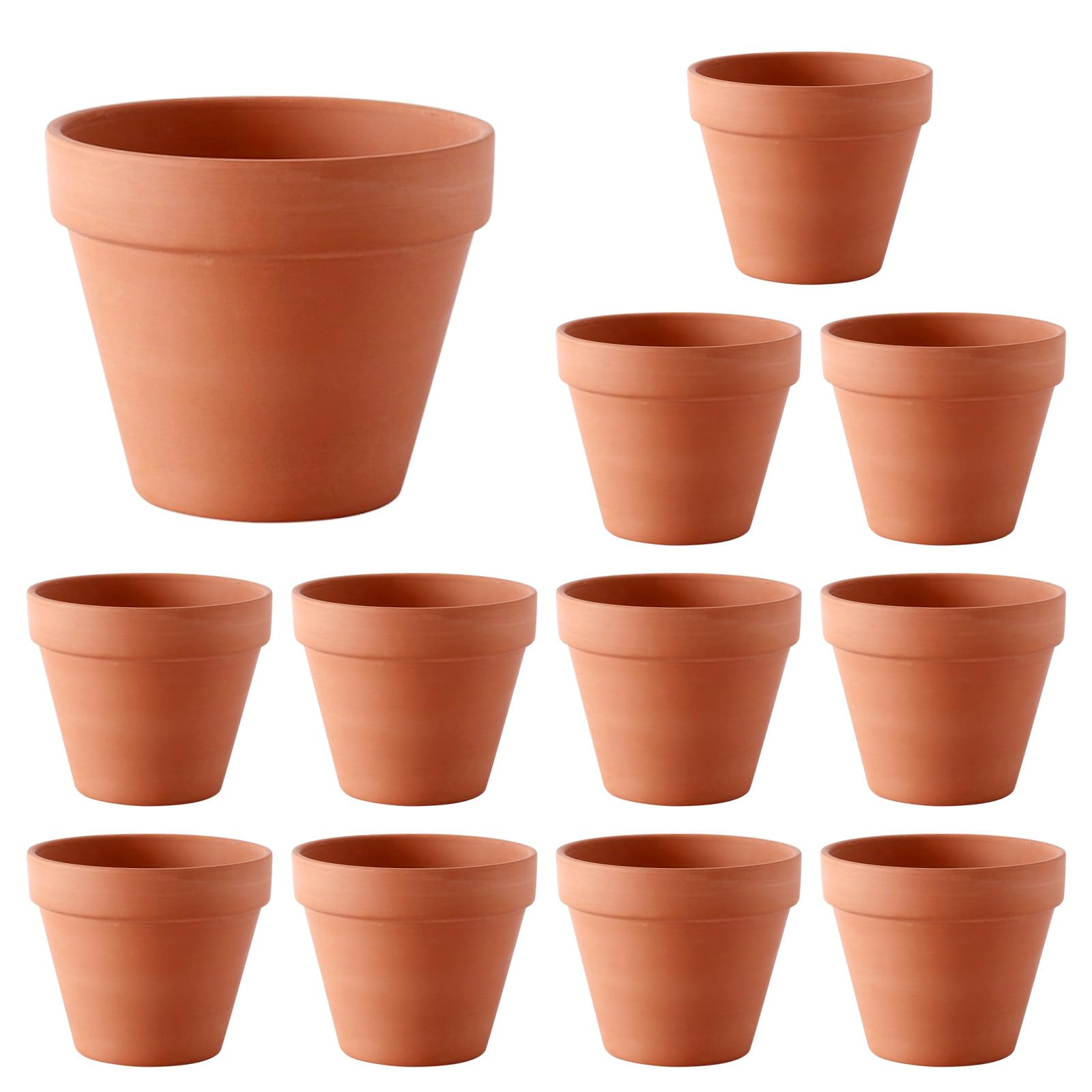 12 Vasetti In Terracotta Per Piantine, Piccoli Vasi In Terracotta Con Fori Di Drenaggio, Fioriere Riutilizzabili Adatte Per Cactus e Fiori, Per Uso Orticoltura (12)