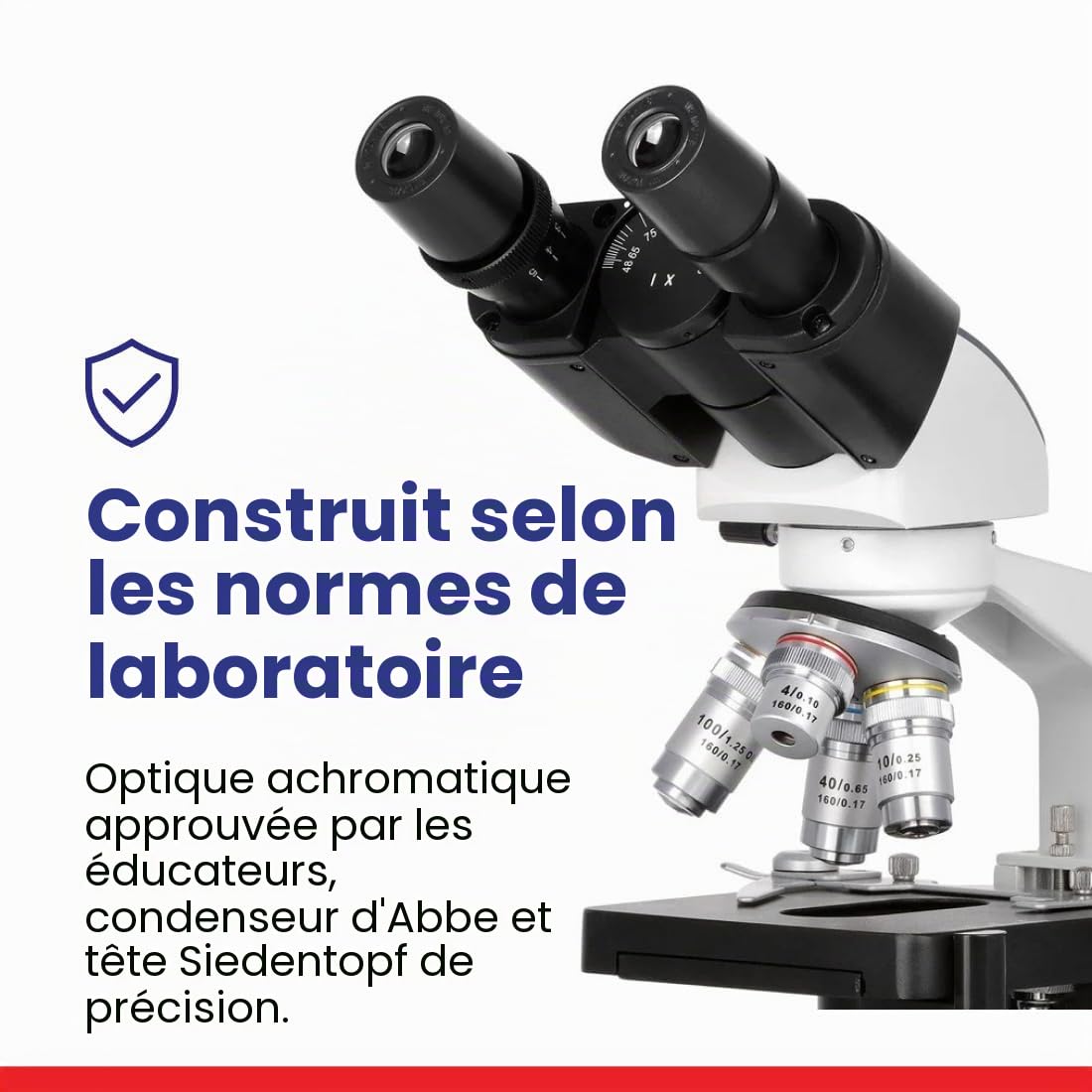 AmScope B120 Series Student & Professional LED Binocular Compound Microscope - 40X-2500X Magnification - Includes 5MP USB Camera & Siedentopf Head