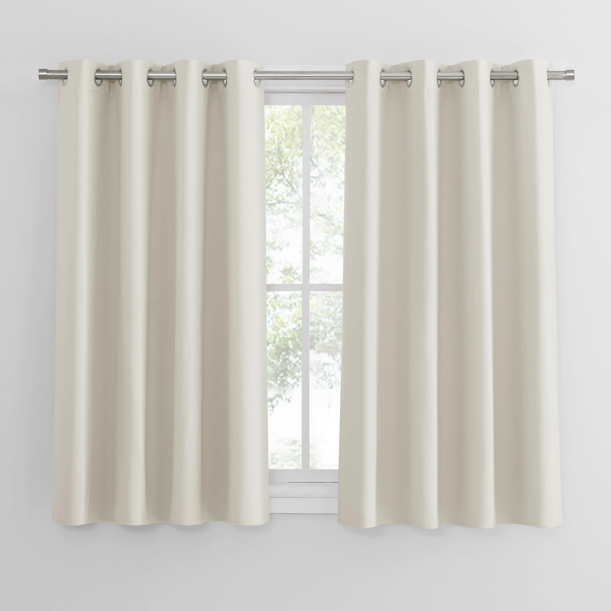 PONY DANCE Christmas Blackout Curtains, Dark Green, 2 Panels, 52 x 54 Inch