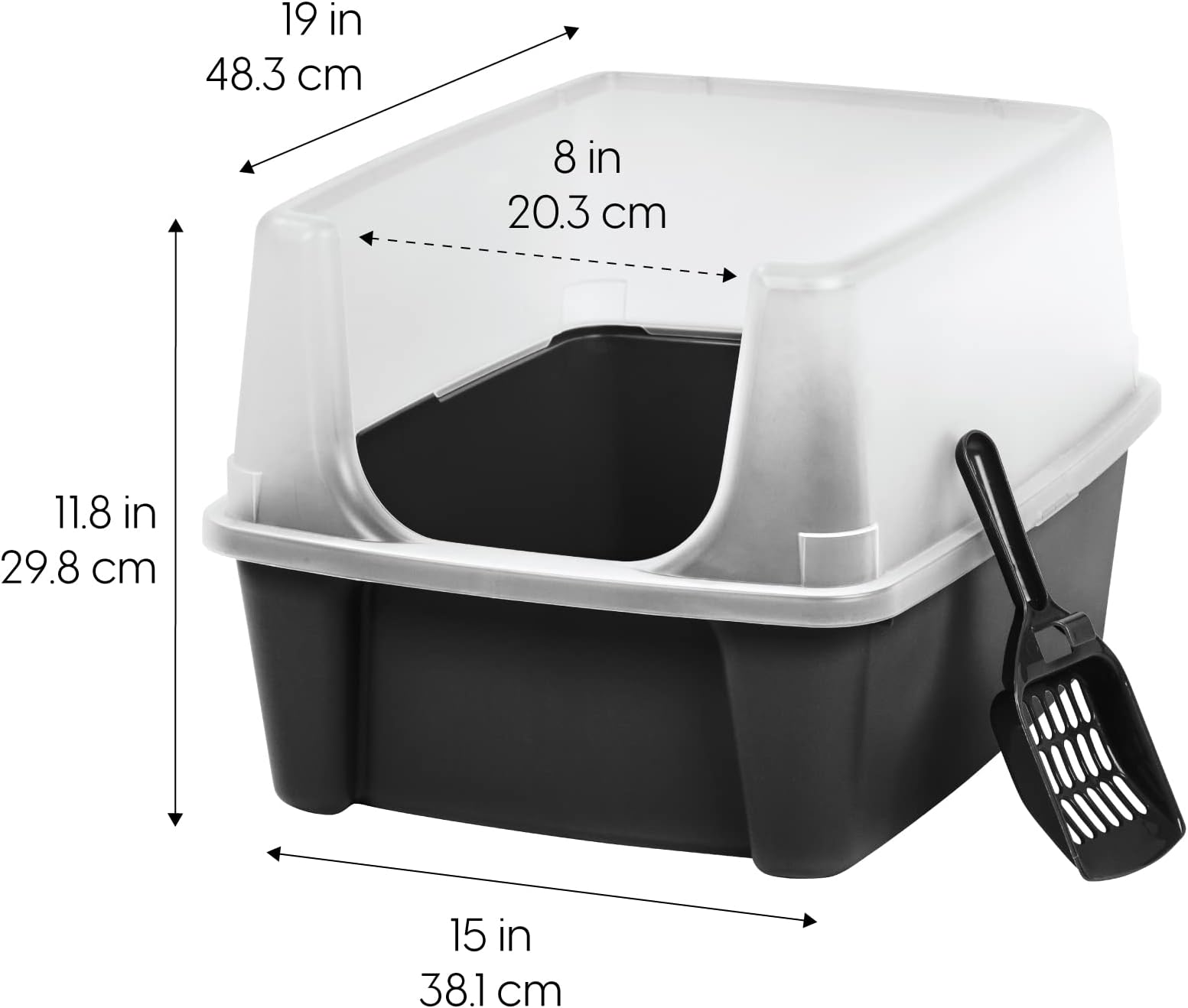 Clean Pet Cat Kitty Open Top Large Cat Letter Box with Shield and Scoop!