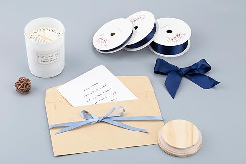 Miniatura 5 de Zofrud 3 rollos de cinta de satén de doble cara Coper  30 yardas en total (14 pulgadas, 58 pulgadas y 1 pulgada x 10 yardas)  Ideal para