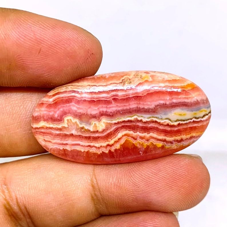 Rhodochrosite naturelle cabochon ovale 38x20mm pour création bijoux - 3