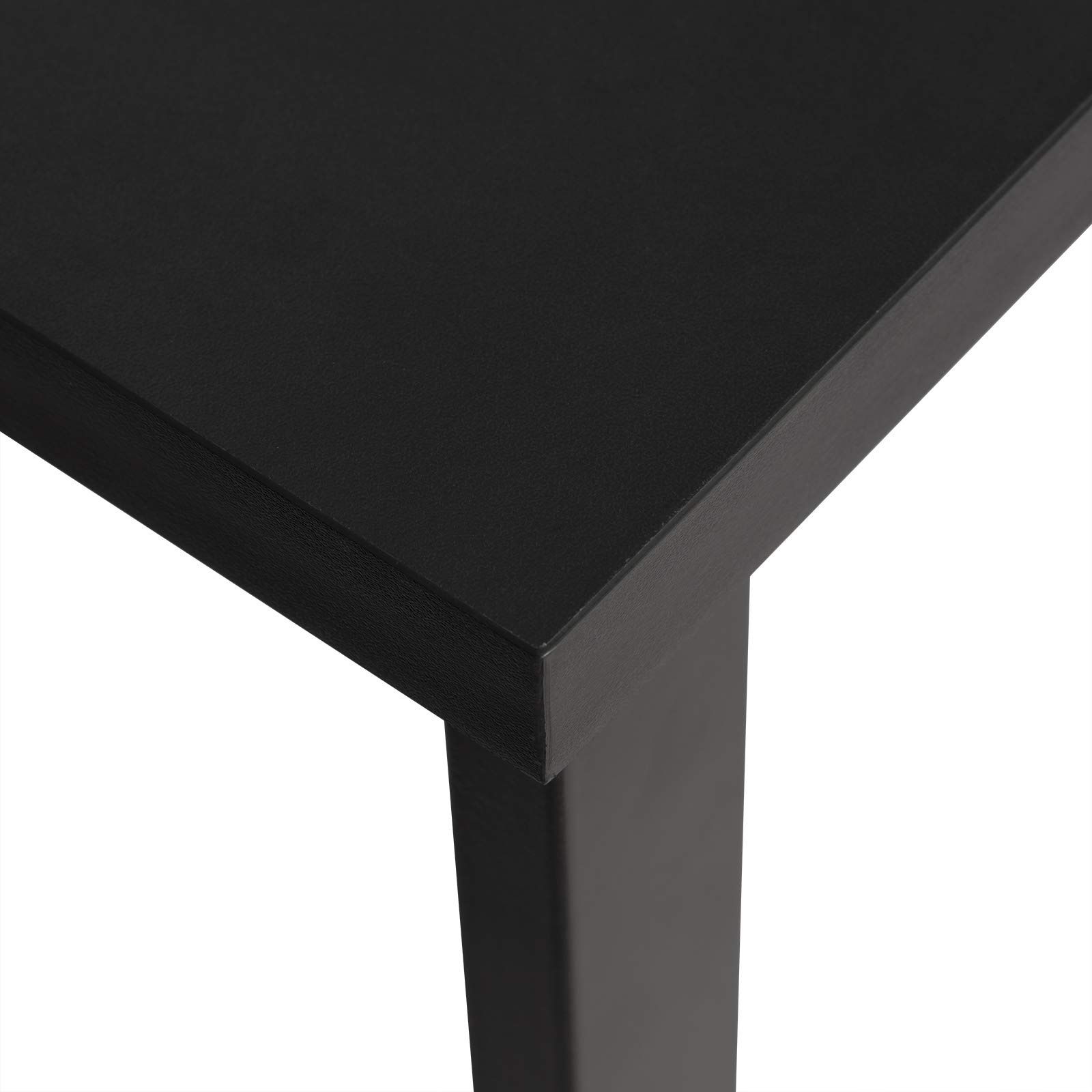WOLTU Küche Bartisch und 2 Hocker Set Frühstück Esstisch Schwarz Couchtisch Starkes Metallgestell BT26sz+BH130sz-2
