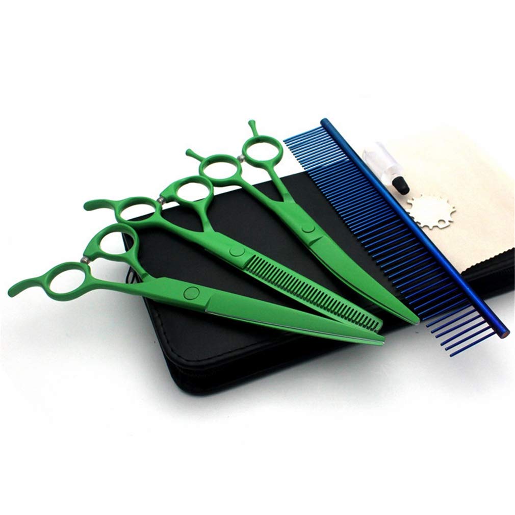 7,0 Pollici Pet Grooming Forbici Kit, Professionale in Acciaio Inox di Taglio dei Capelli Diradamento Haircut Strumenti, per Il Salone, Pet Parrucchiere