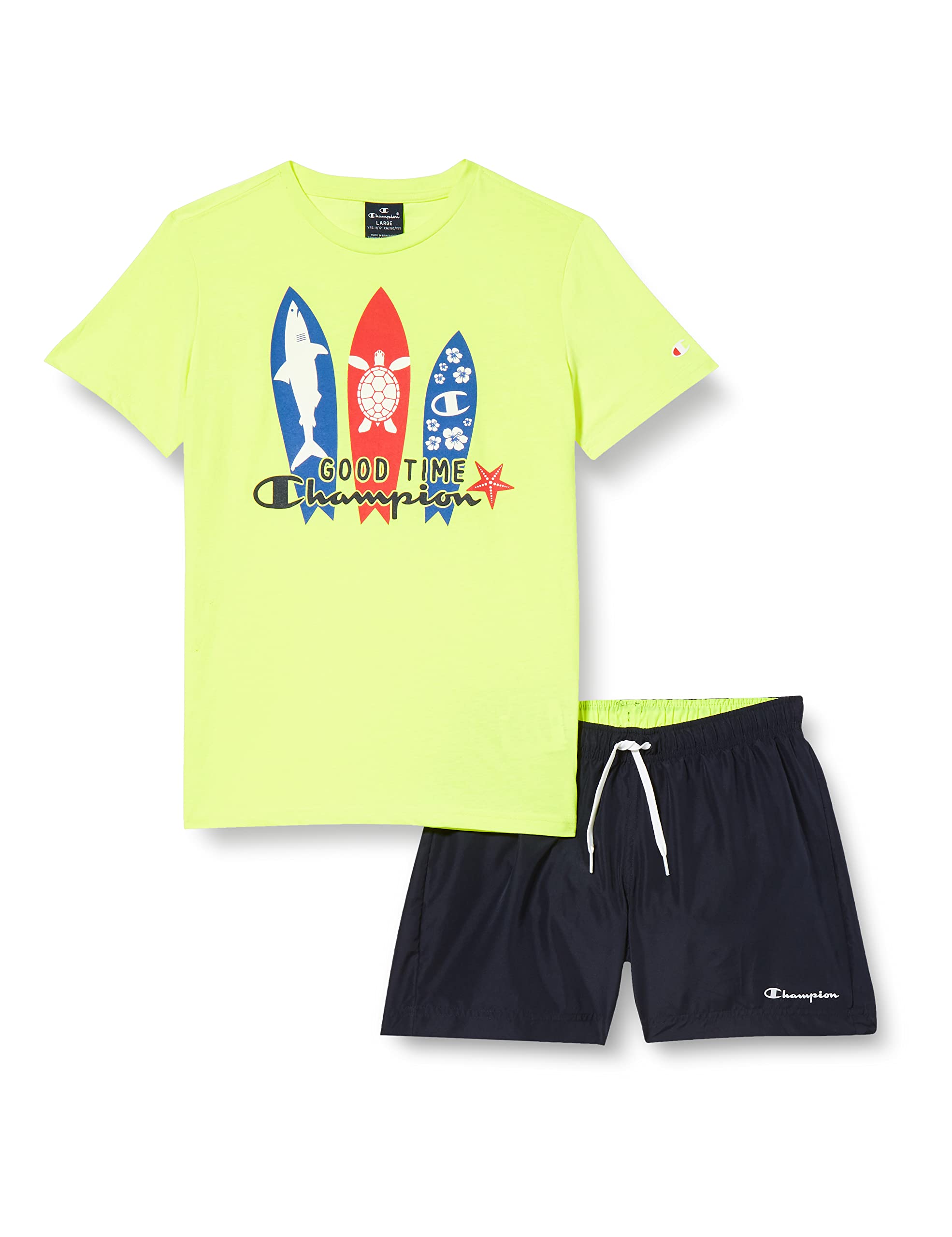 Champion Legacy Back To The Beach Ns S/S T-shirt & Beachshorts Completo Bambini e ragazzi (Pacco da 2)