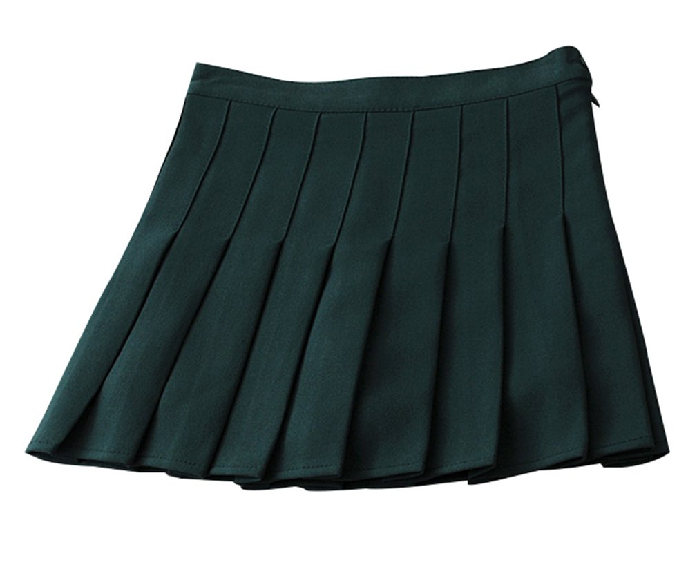 Yasong Women Girls Short High Waist Pleated Skater Tennis Skirt School Skirt Uniform with Inner Shorts