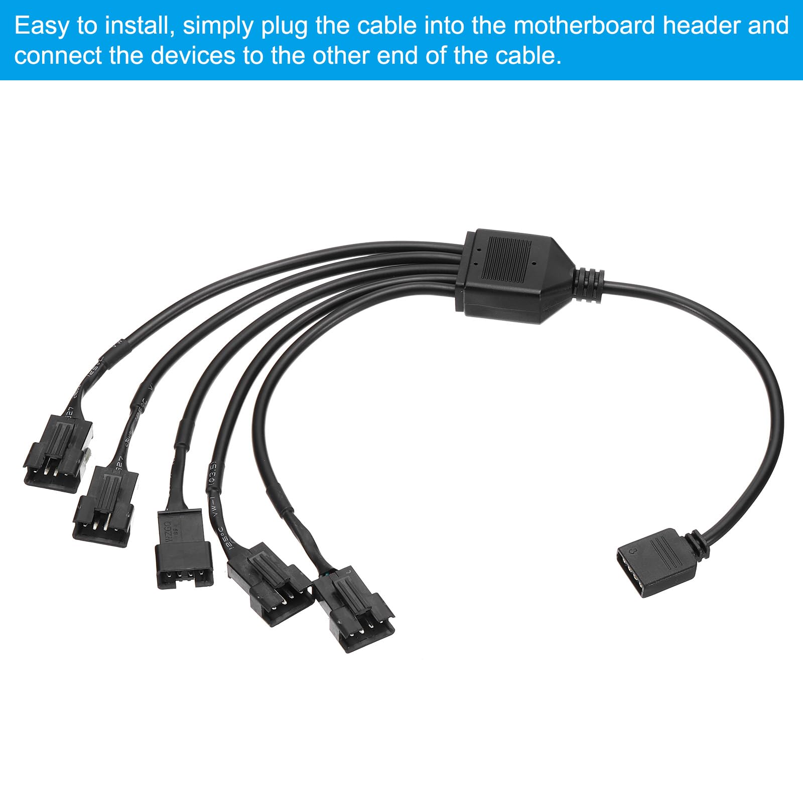 GELRHONR RGB-Splitterkabel 1 Zu 4 – Für LED-Streifen & Lüfter, 4-polig, 30 Cm, 5–12 V